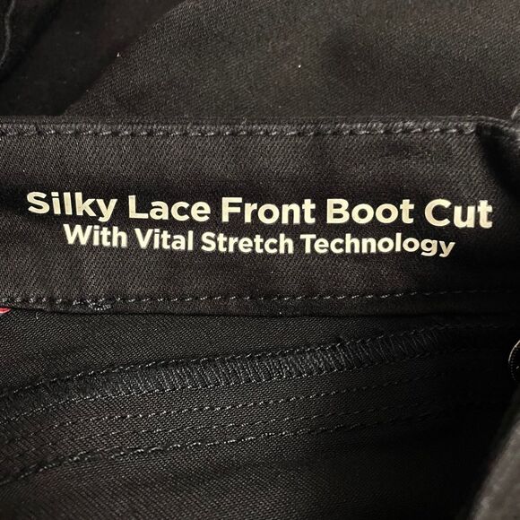 Laurie Felt Black Silky Denim Lace-Up Fly Boot-Cut Flare Jeans Size XXS 26 | 2 - Picture 8 of 13
